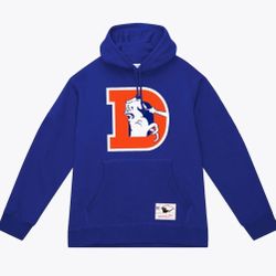 Denver Broncos Royal Basic Logo Pullover Hoodie NWT Size X-Large 