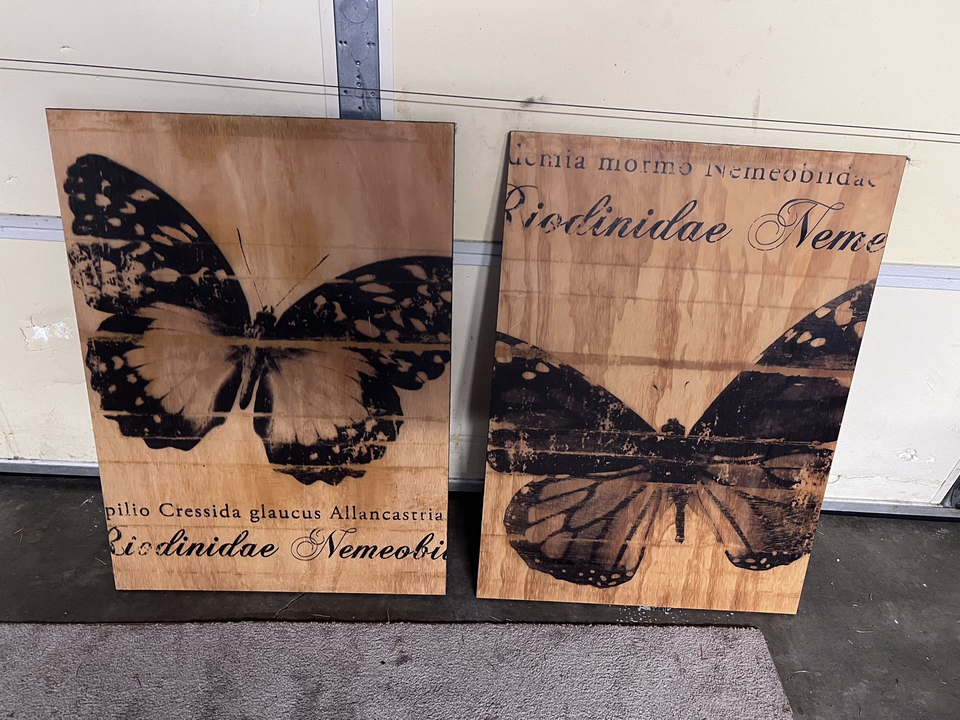 Wooden Butterfly Wall Art – Set of 2