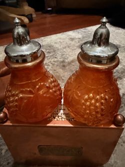 Carnival  Glass Salt and Pepper Shaker Set
