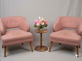Mid-Century Modern Pink Accent Chairs – Set of 2