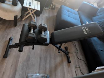 FlyBird Workout Bench udjustable (With two 30 pound dumbbells)