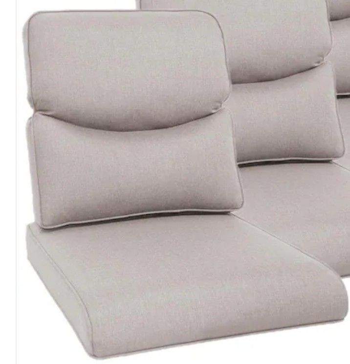 22 in. x 25 in. Deep Seating Outdoor Lounge Chair Sofa Loveseat Replacement Cushion and Back Pillow in Beige