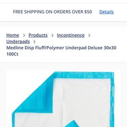 Med line 30x30 Disposable Bed Pad