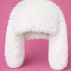 White Bunny Puff Cap