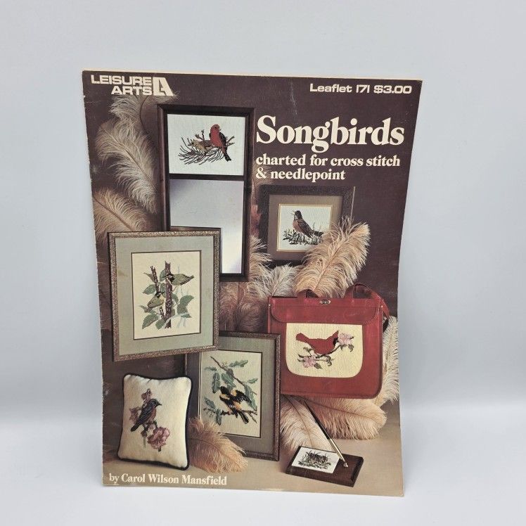 Vtg 1980 Songbirds Charted For CrossStitch & Needlepoint Pattern Leaflet 171 