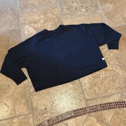 VUORI Women Navy Crewneck Cropped Loose Fit Top Size XL
