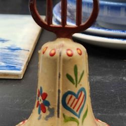 German Hand-Painted Traditional Folk Art Bell - c. 1930s Vintage Germany