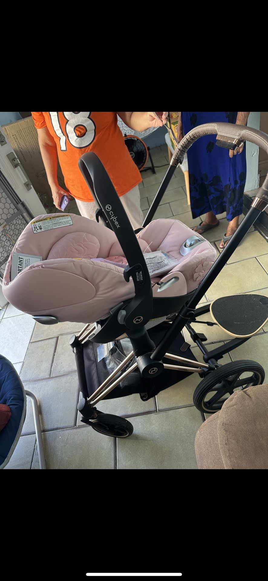 Cybex Priam Rose Gold Stroller With Pink Cloud Q Car Seat