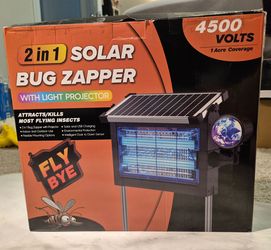 Fly Bye 2-in-1 Solar Bug Zapper Lamp 4500V USB Charging Light Projector SE566