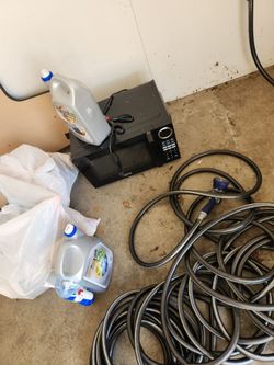 Microwave and coffee pot
