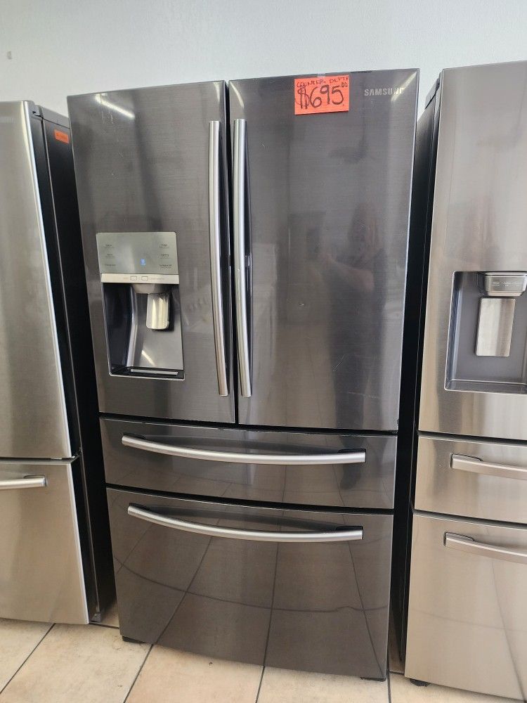 Counter depth Samsung Dark Stainless 4-Door Refrigerator