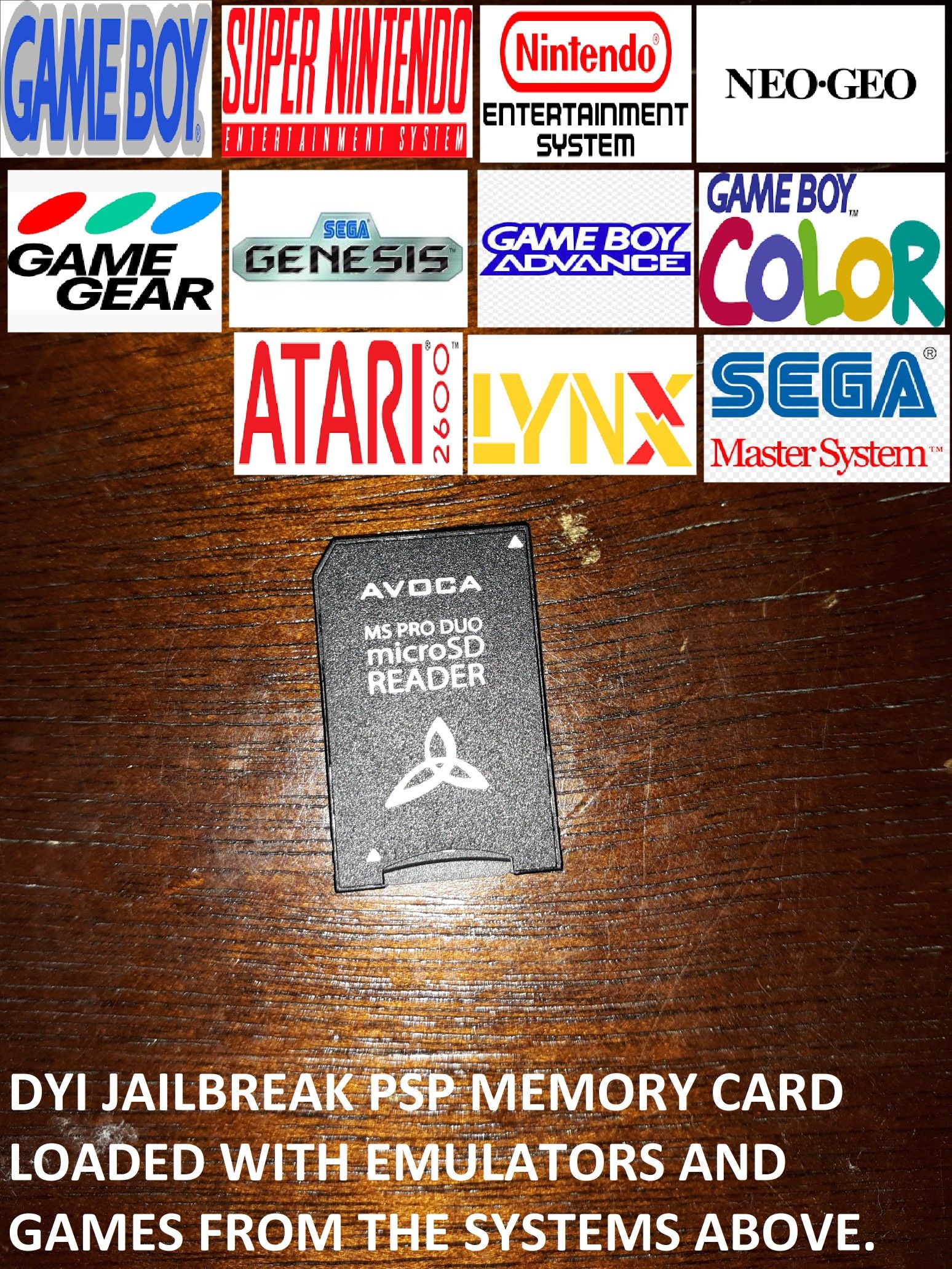 DYI 16gb PSP jailbreak memory card loaded with emulators and games (for PSP only not for PS VITA)