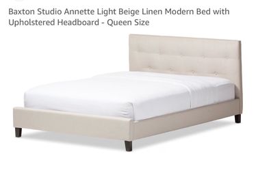 Queen size bed, frame and  headboard -  memory foam mattress pad