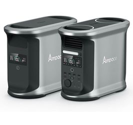 AMPACE 2924Wh Power Station, Andes 1500 with 1*Extra Battery, 2400W(Surge 3600W) AC Output Solar Generator for Home Power Backup, Outdoor & Home Batte