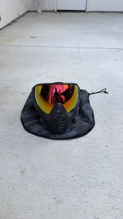 Paintball Mask with Mirrored Lens and Bag