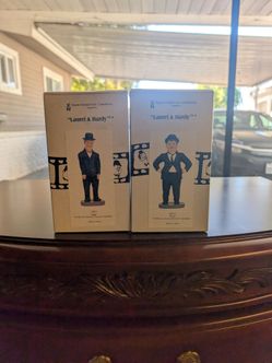 Old Pair Of Vintage Laurel And Hardy Statues