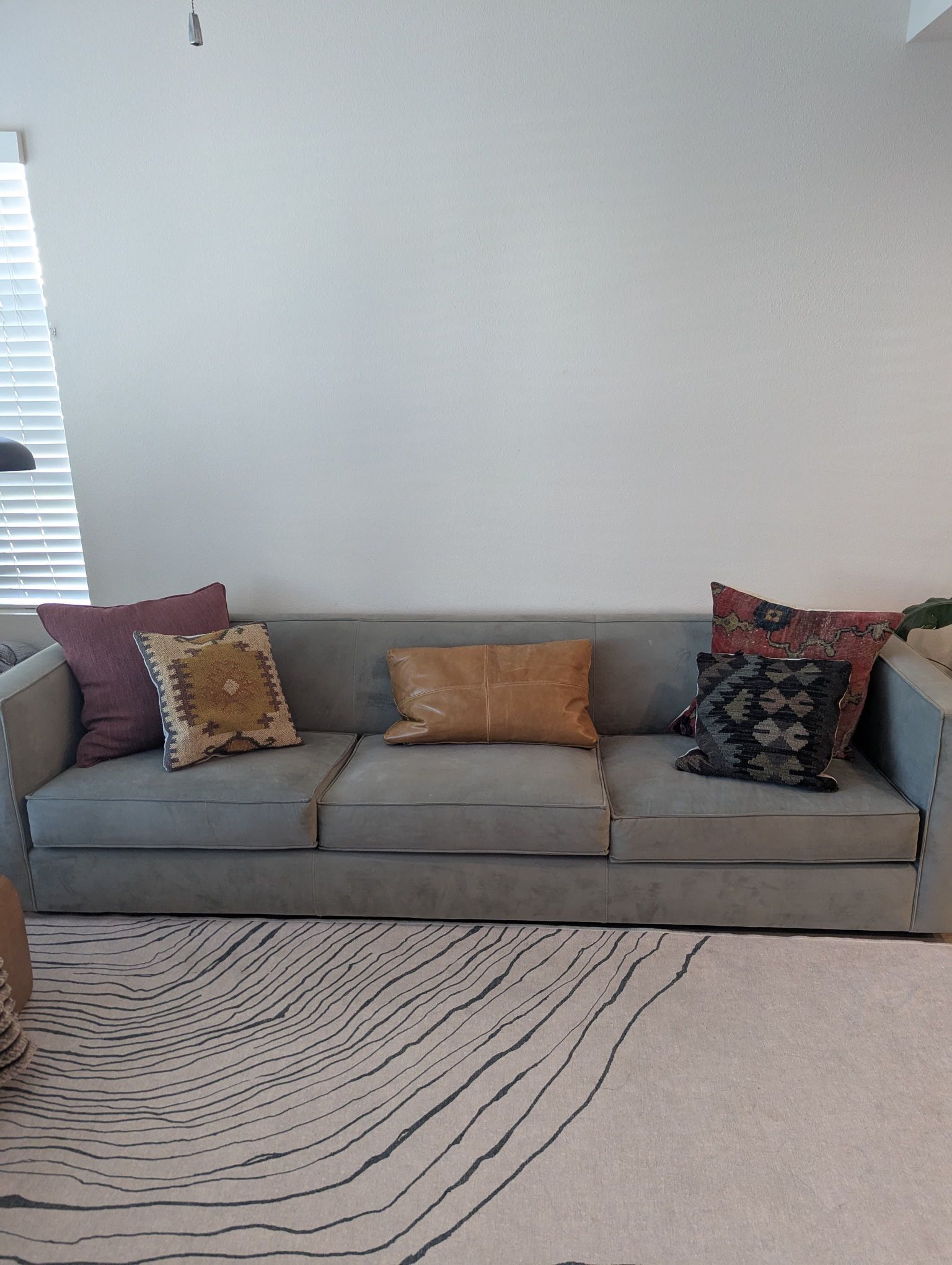 CB2 Modern Suede Sofa