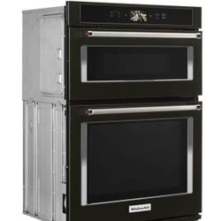 KitchenAid 30 in. Electric Convection Wall Oven with Built-In Microwave and Black stainless steel