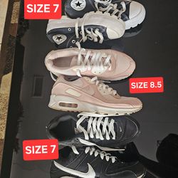 TENNIS SHOES NIKE AND CONVERSE SIZE SHOW IN THE PICTURES,STILL IN VERY GOOD CONDITION NICE AND CLEAN FOR ANY QUESTION TEXT ME PLEASE HABLO ESPAÑOL