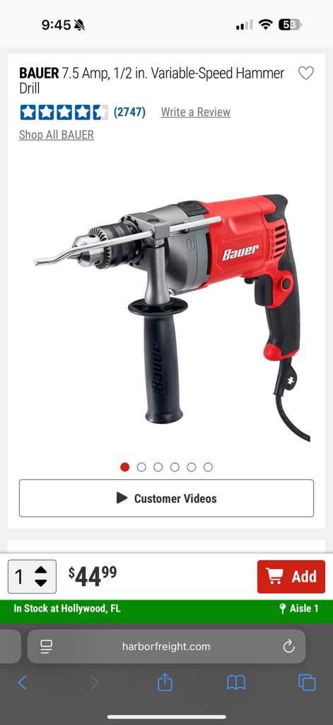 7.5 Amp, 1/2 in. Variable-Speed Hammer Drill