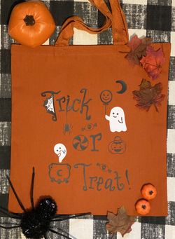 Halloween Candy Bag Trick Or Treat Tote Bag With Ghosts For Kids