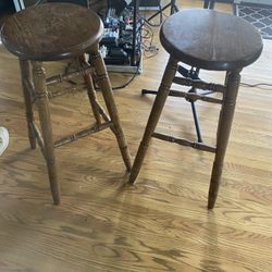 2 Wooden Stools - $40 