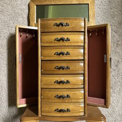 Wooden Jewelry Cabinet Box Storage 