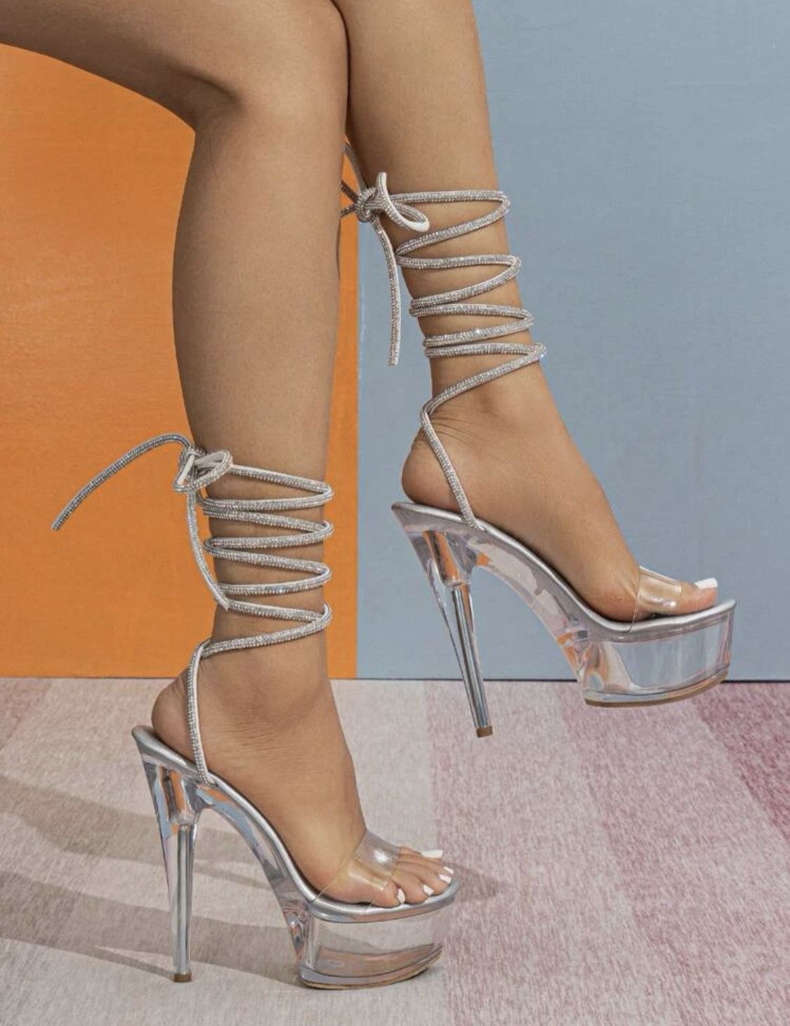 Silver Platform Heel