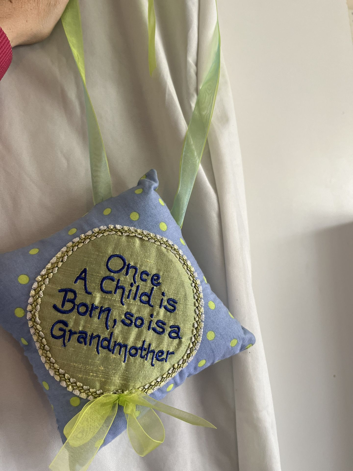 Decorative Grandmother Mini Hanging Pillow. 