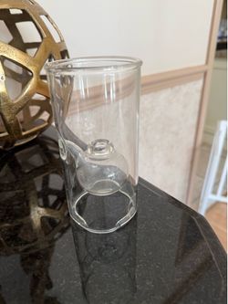 Vintage Wolfard Hand-Blown Glass Oil Lamp Chimney Base MCM