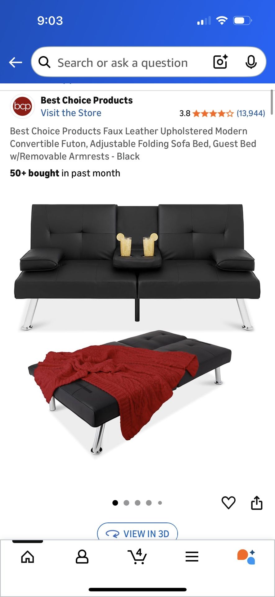Black Sofa / Sofa Bed
