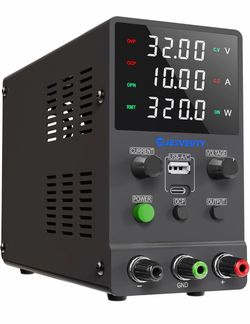 DC Power Supply Variable, 0-32V 0-10A Adjustable Switching DC Regulated Bench Power Supply