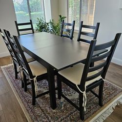 Extendable Dining Table With Six Chairs 