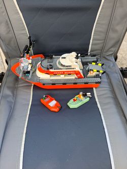 Lego Coast Guard, rescue boat and helicopter