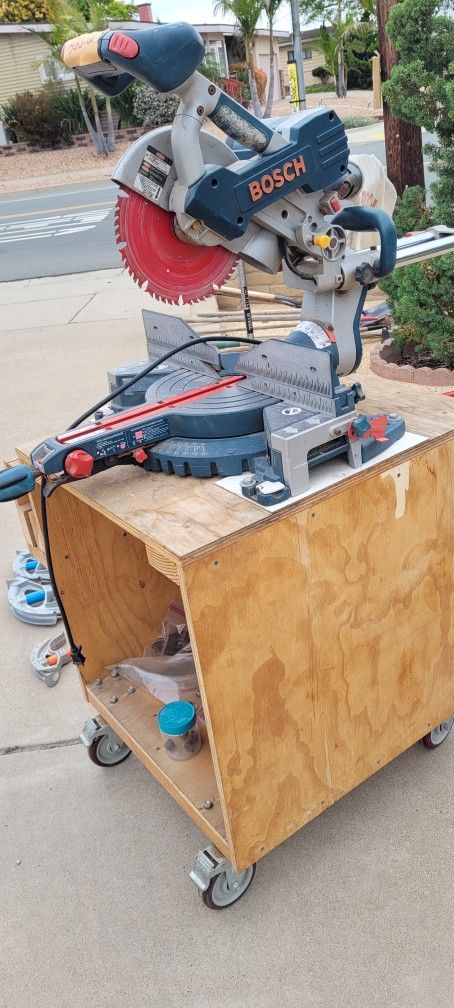 Bosch Compound Miter Saw On Stand That Rolls