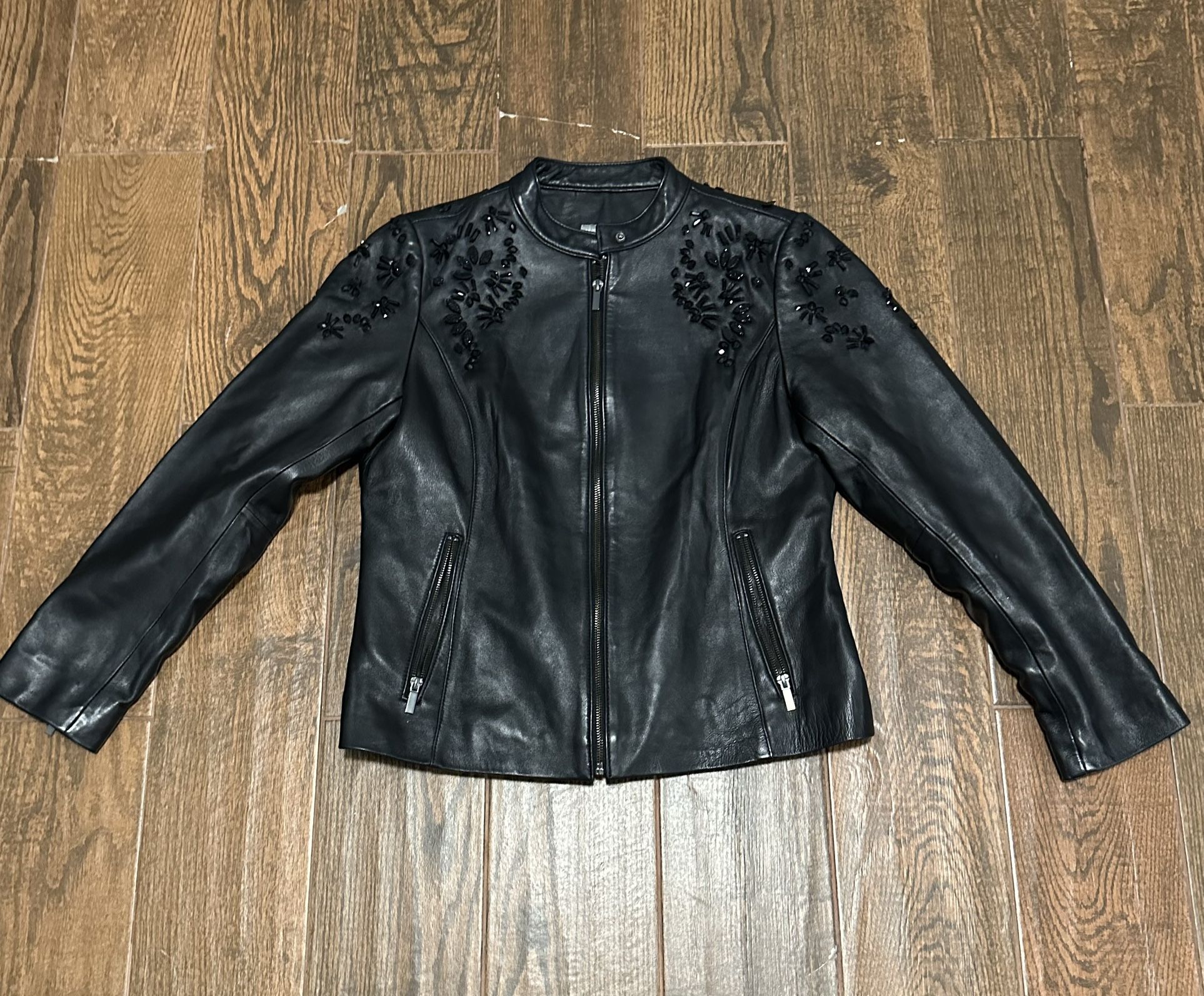 Neiman Marcus Woman’s Leather Biker Jacket