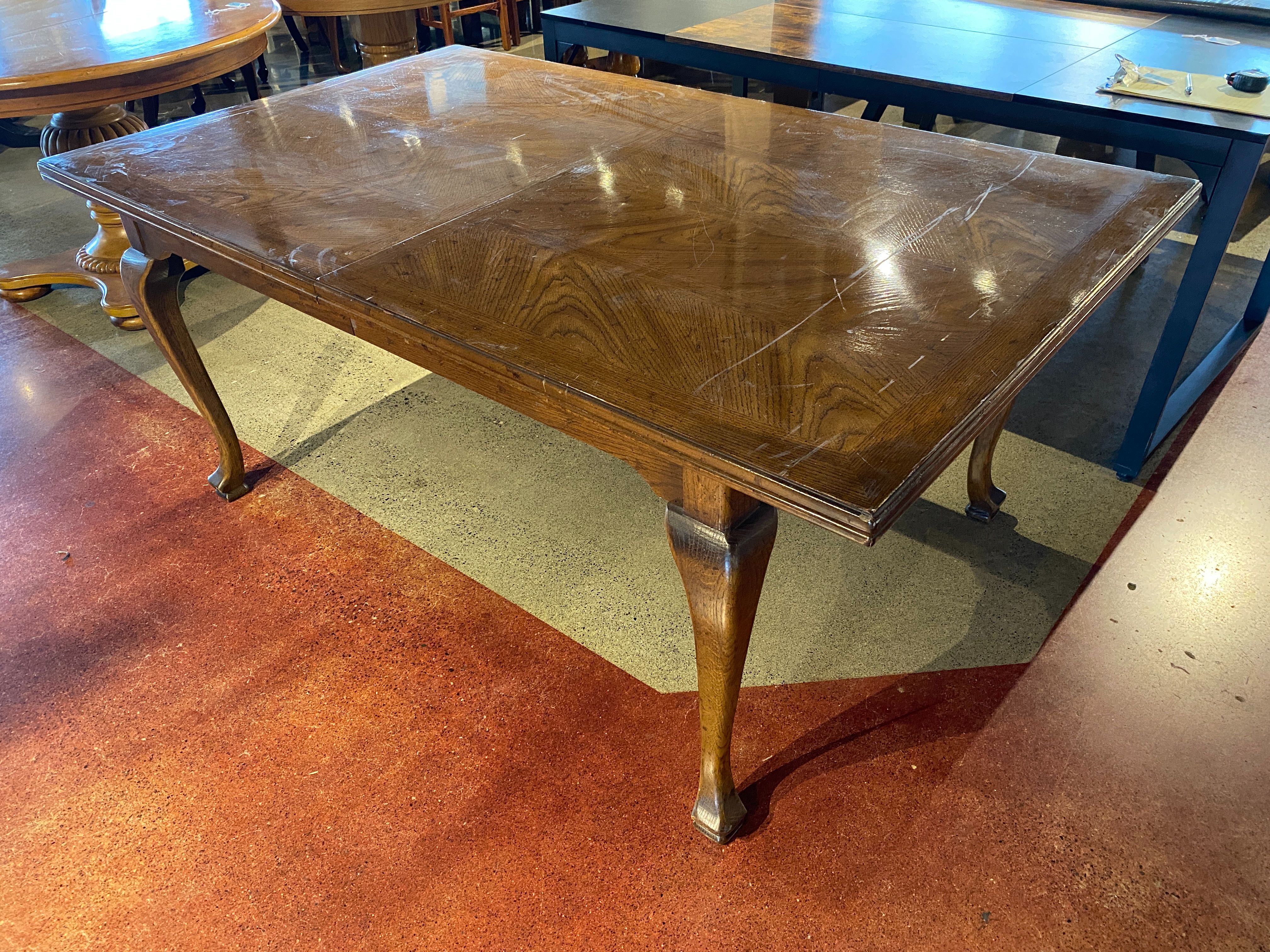 Vintage French Style Dining Table with Curved Legs