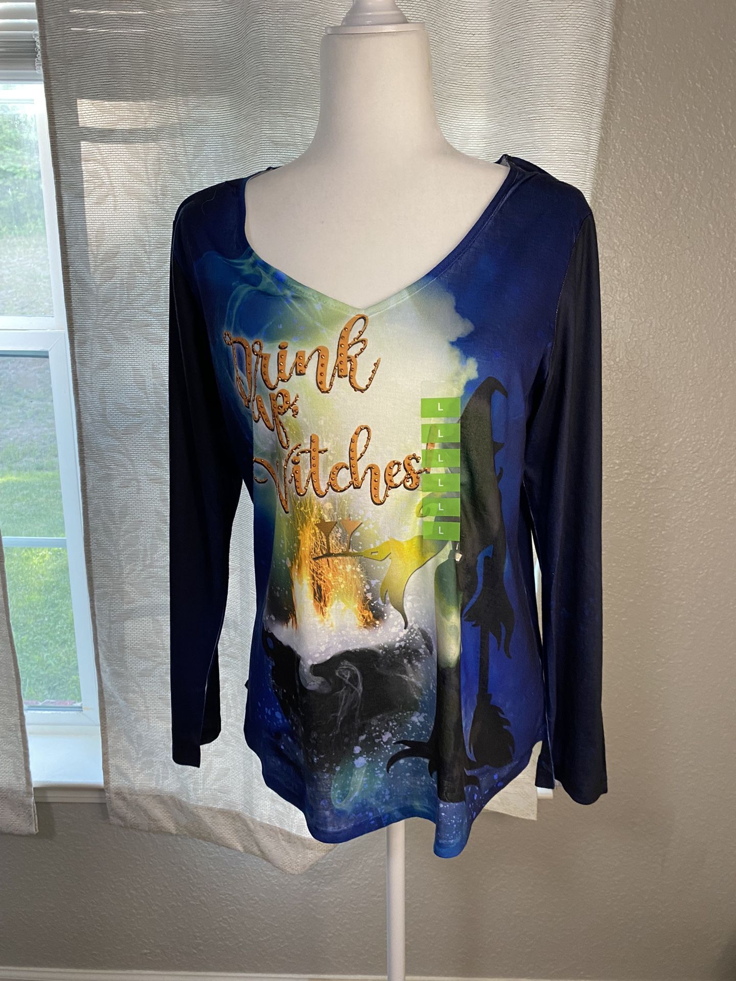 One World Live And Let Live Drink Up Witches Shirt Size L