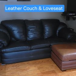 Leather Couch set genuine Leather Loveseat