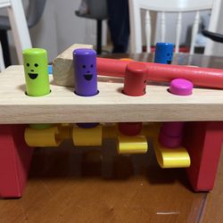 Pounding Bench Wooden Preschool Learning Toy With Mallet