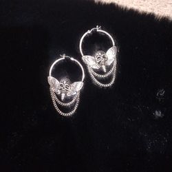$3 Silver Dragonfly/Butterfly/Skull EARRINGS 