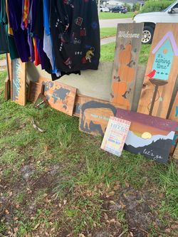 Handmade Painted Wood Signs – Set of Several