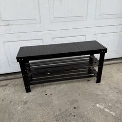 Shoe Rack Bench Tall 18” Long 35 1/2 Wide 11”
