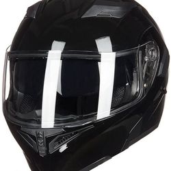 New Gloss Black Modular Dot Dual Visor Motorcycle Helmet $120