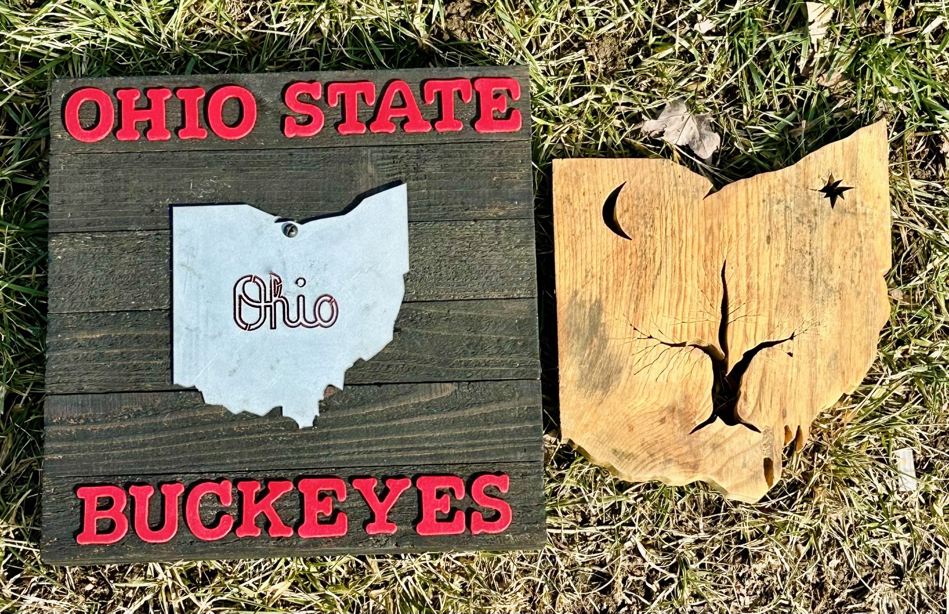 Ohio State Wall Hangings Lot Of 2