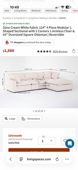 Living spaces Zone Couch