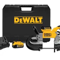 DEWALT 20V MAX XR Cordless Brushless Deep Cut Band Saw with (2) 20V 5.0Ah Batteries and Charger