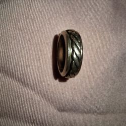 Silver Ring Twist Spinner Sz 8