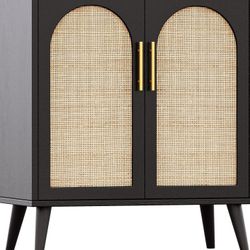NEW Rattan Storage Cabinet with Doors