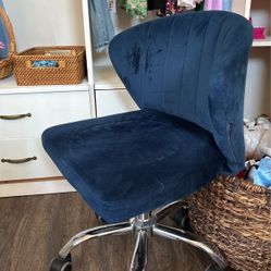 Suede Blue Chair 